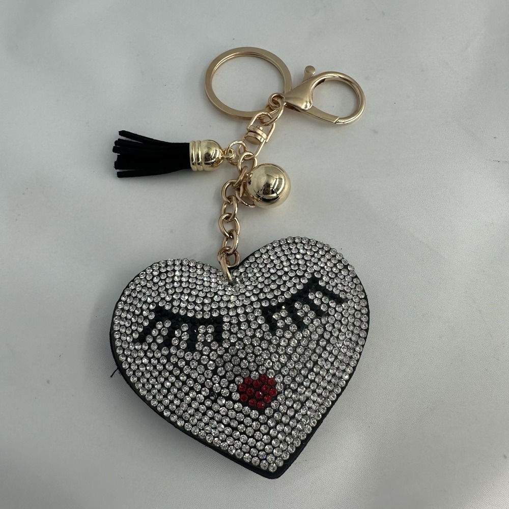 NEW Bling Sweet Heart Rhinestone Key/ Bag Chain
